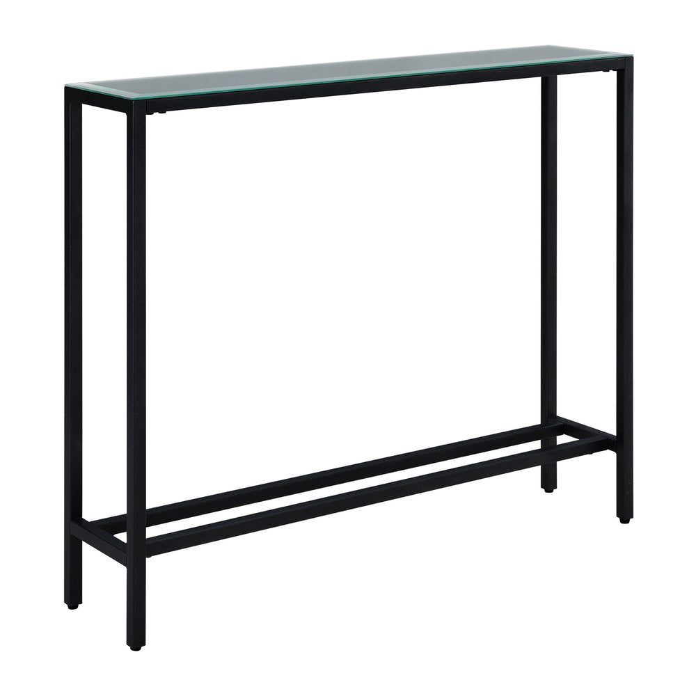 36" Black Mirrored Glass Console Table HomeRoots