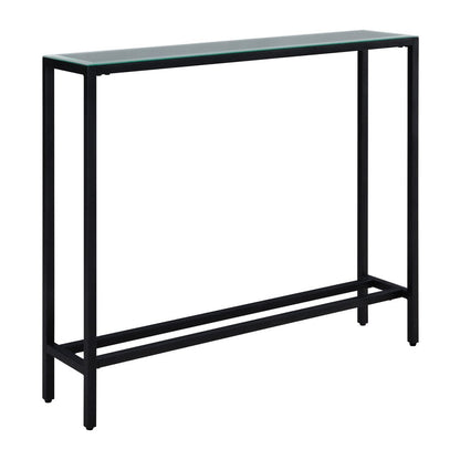 36" Black Mirrored Glass Console Table HomeRoots
