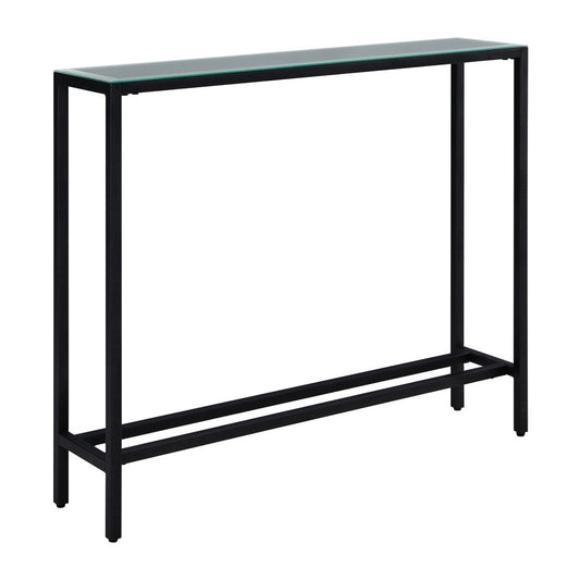 36" Black Mirrored Glass Console Table HomeRoots