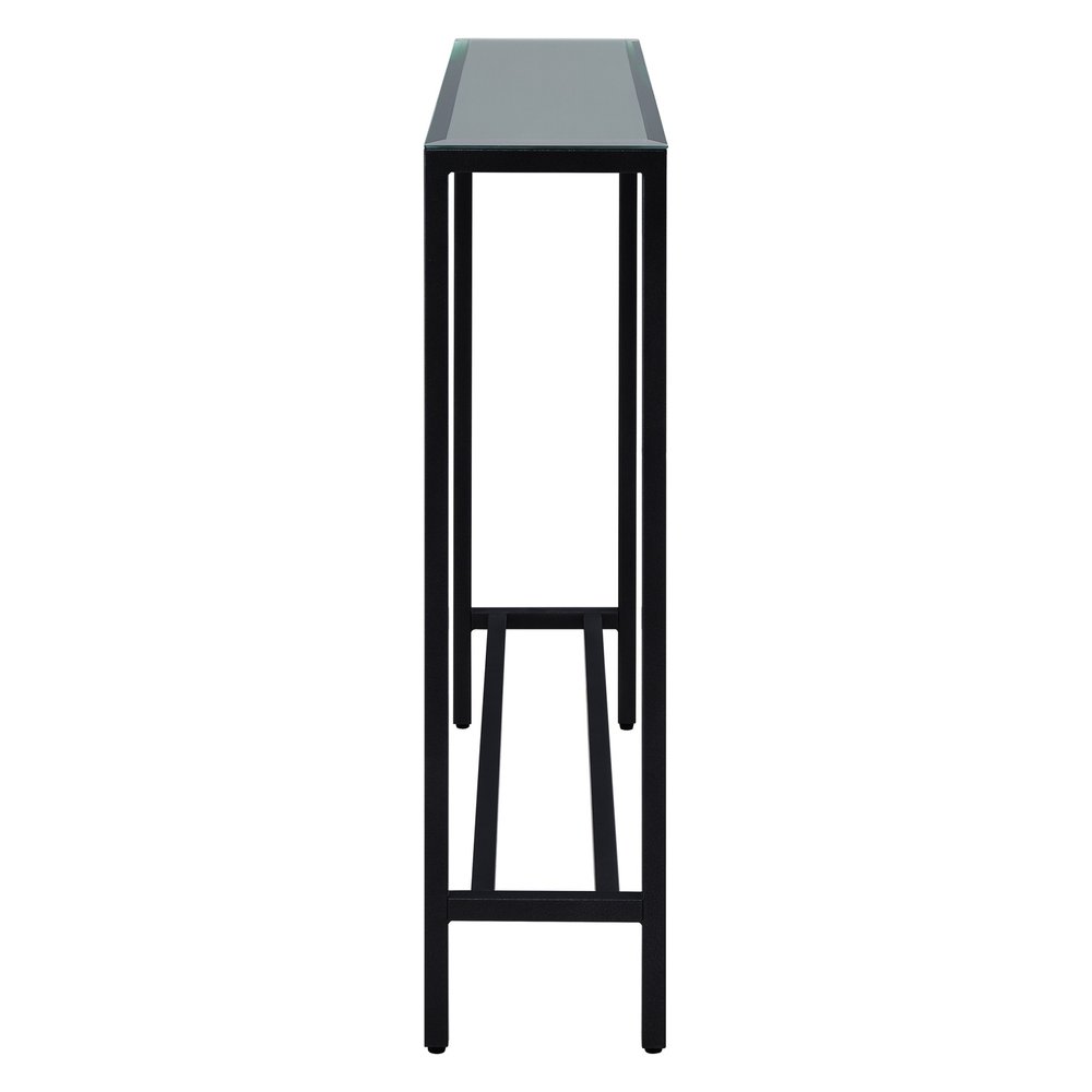 36" Black Mirrored Glass Console Table HomeRoots