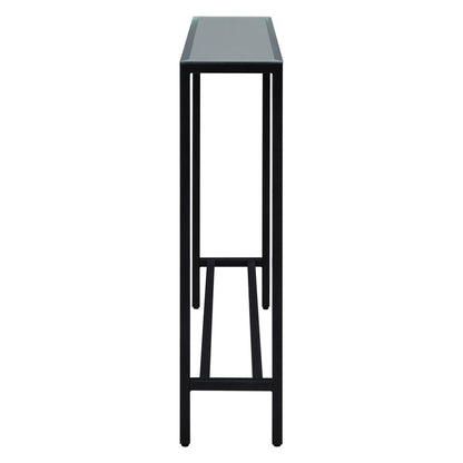 36" Black Mirrored Glass Console Table HomeRoots