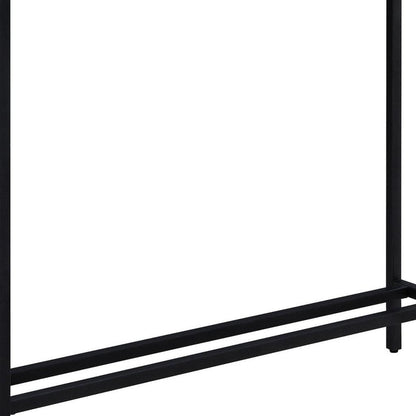 36" Black Mirrored Glass Console Table