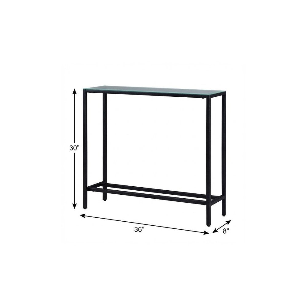 36" Black Mirrored Glass Console Table HomeRoots
