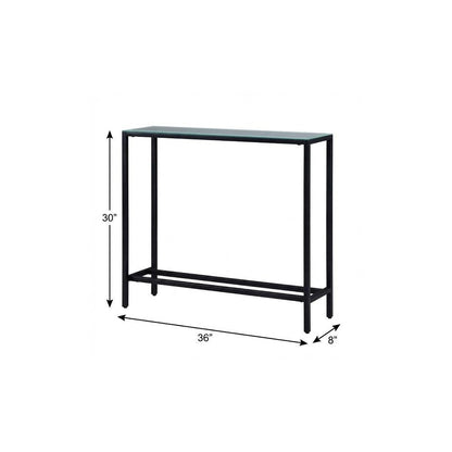 36" Black Mirrored Glass Console Table HomeRoots