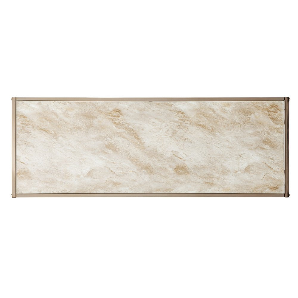 44" Champagne and Gold Faux Marble and Metal Frame Console Table HomeRoots
