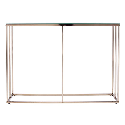 42" Clear and Gold Glass and Metal Frame Console Table HomeRoots