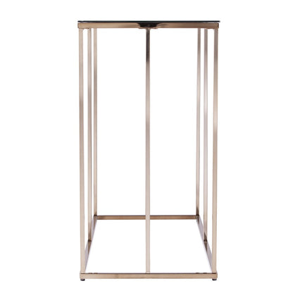 42" Clear and Gold Glass and Metal Frame Console Table HomeRoots