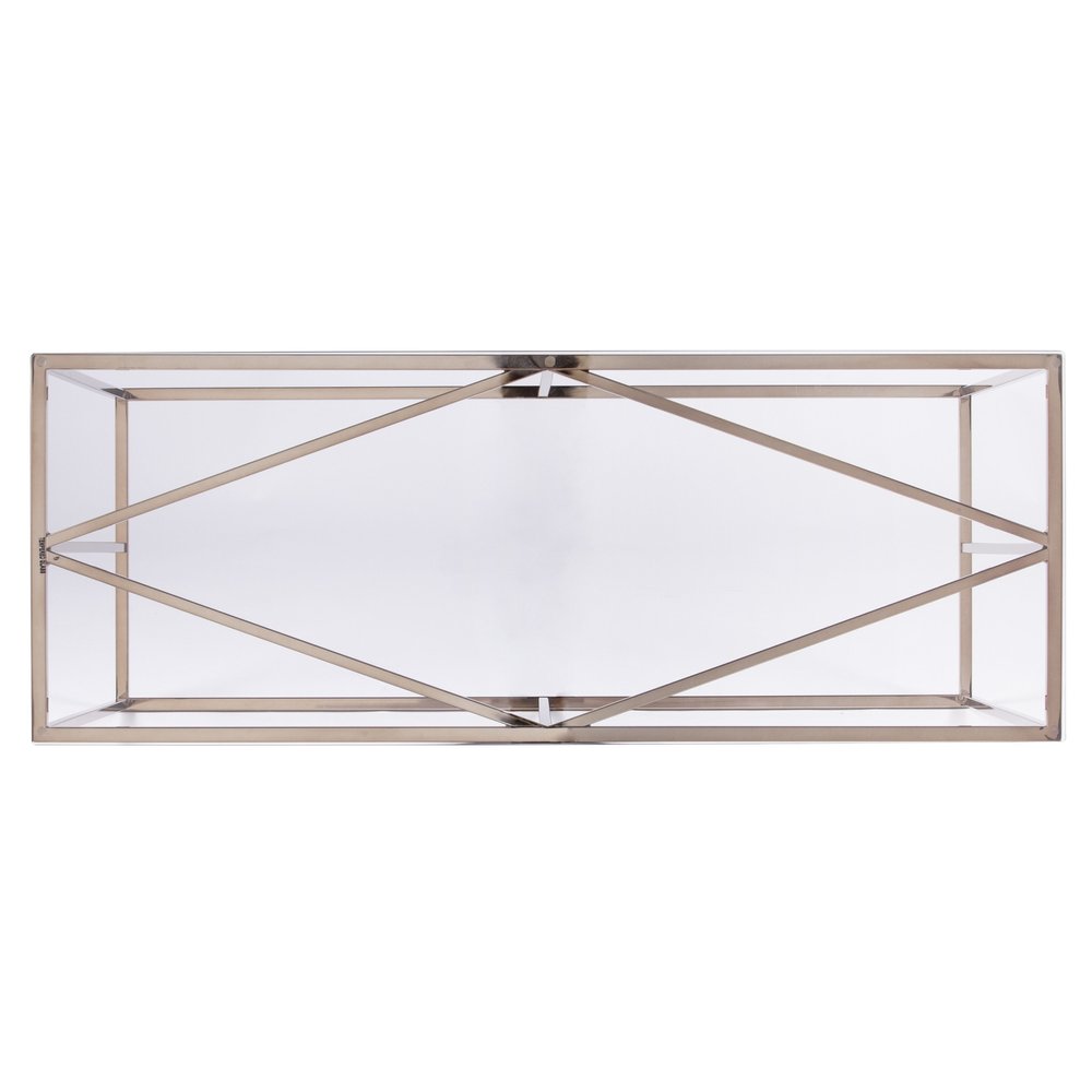 42" Clear and Gold Glass and Metal Frame Console Table HomeRoots