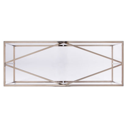 42" Clear and Gold Glass and Metal Frame Console Table HomeRoots