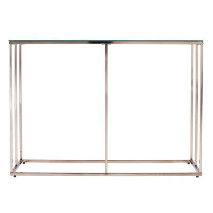 42" Clear and Gold Glass and Metal Frame Console Table HomeRoots
