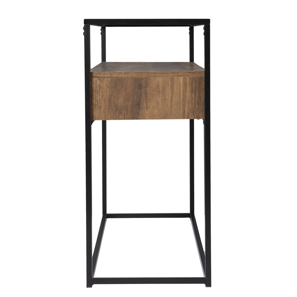 48" Clear and Black Glass Frame Console Table With Storage With Storage HomeRoots