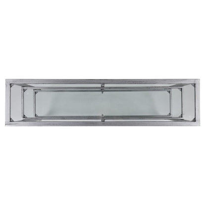 49" Clear and Silver Glass Distressed Frame Console Table With Shelves HomeRoots