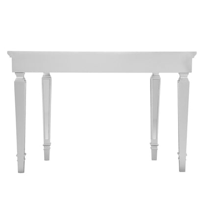 45" Silver Mirrored Glass and Wood Free Form Console Table HomeRoots