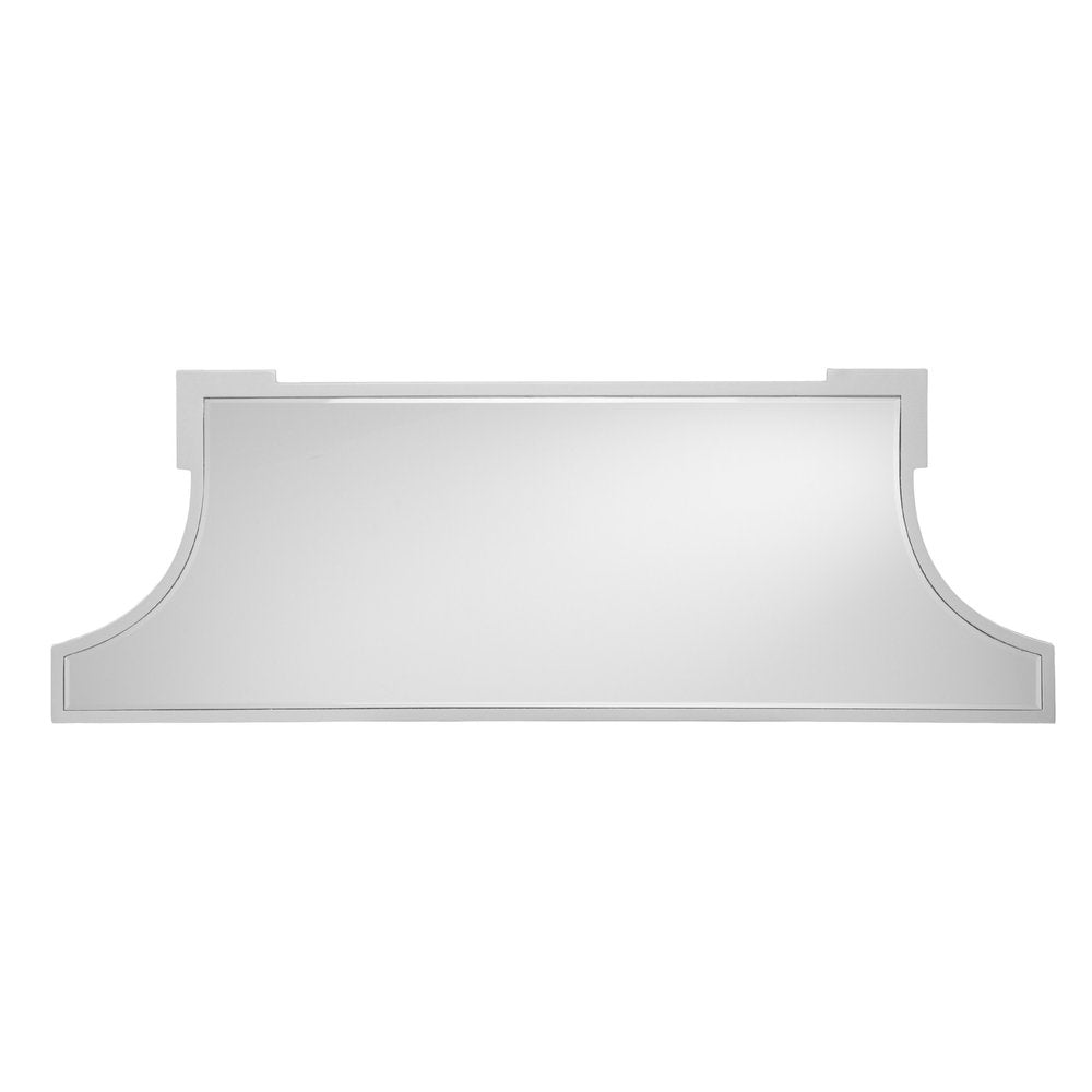 45" Silver Mirrored Glass and Wood Free Form Console Table HomeRoots