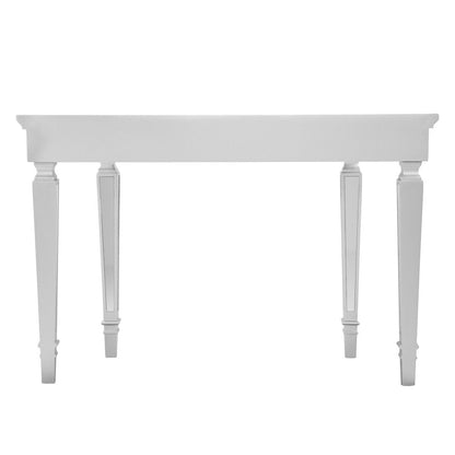 45" Silver Mirrored Glass and Wood Free Form Console Table HomeRoots