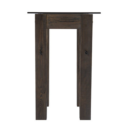 46" Clear Gray and Brown Glass and Solid Wood Abstract Console Table HomeRoots