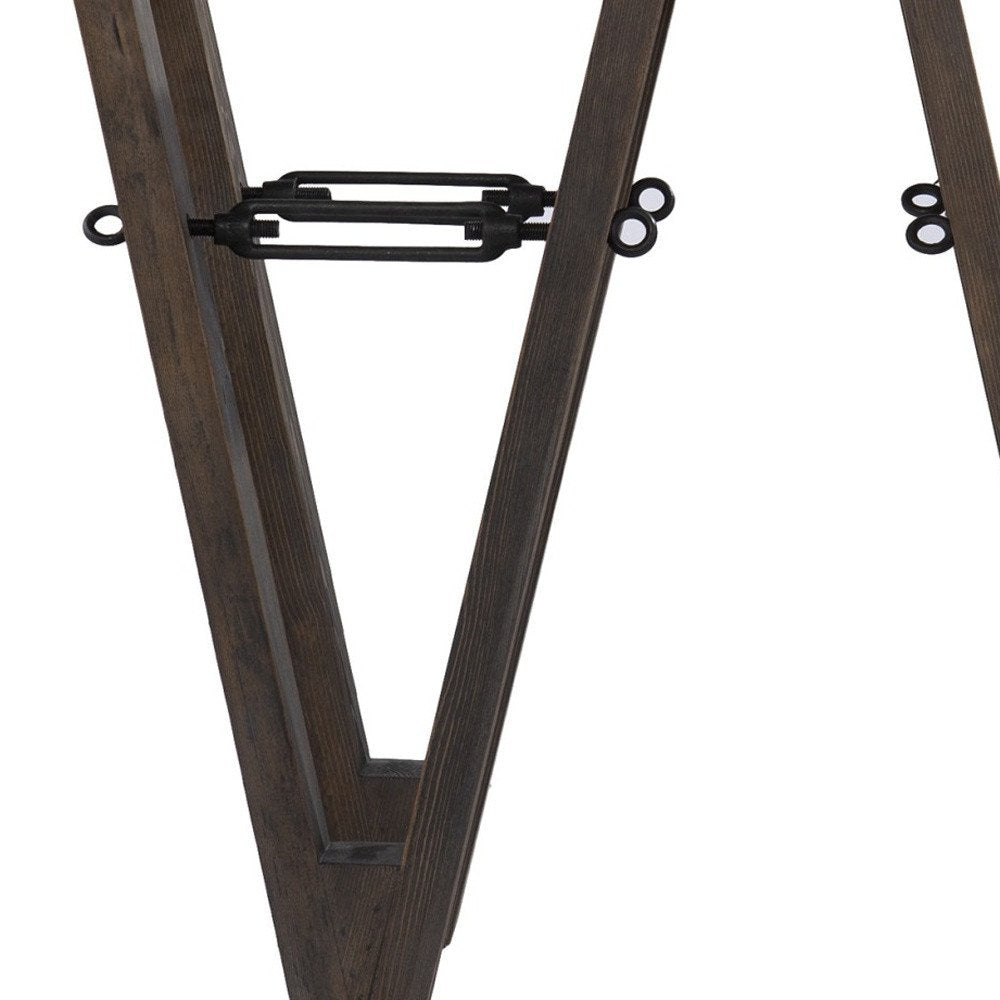 46" Clear Gray and Brown Glass and Solid Wood Abstract Console Table HomeRoots