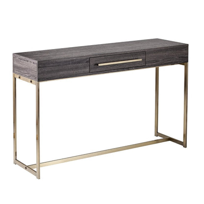 48" Gray and Gold Wood and Metal Frame Console Table With Drawer HomeRoots