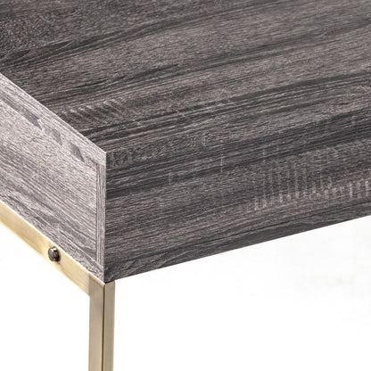 48" Gray and Gold Wood and Metal Frame Console Table With Drawer HomeRoots