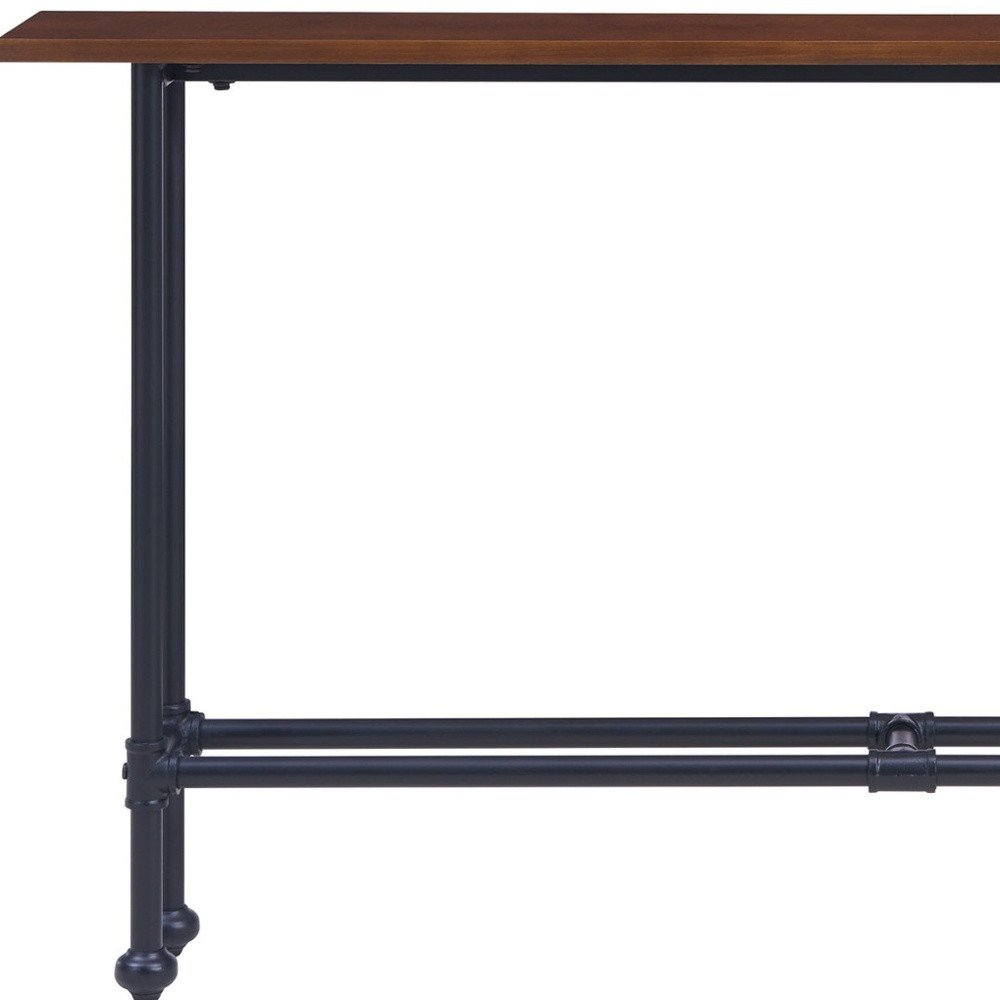 56" Espresso and Black Console Table HomeRoots