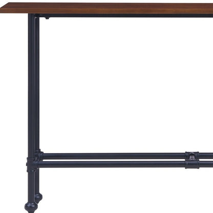 56" Espresso and Black Console Table HomeRoots