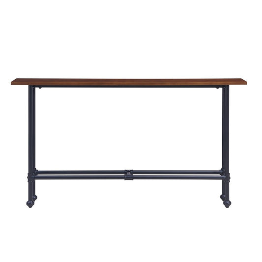 56" Espresso and Black Console Table HomeRoots
