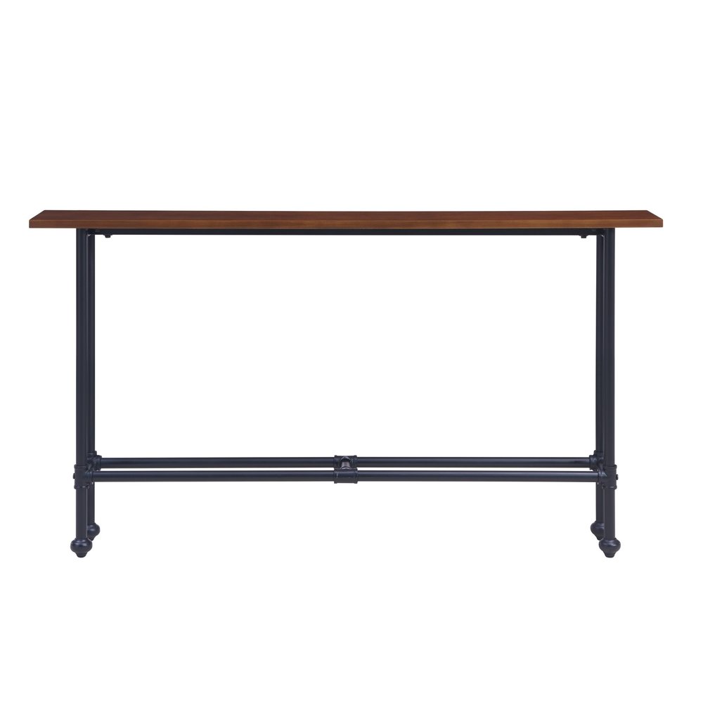 56" Espresso and Black Console Table HomeRoots
