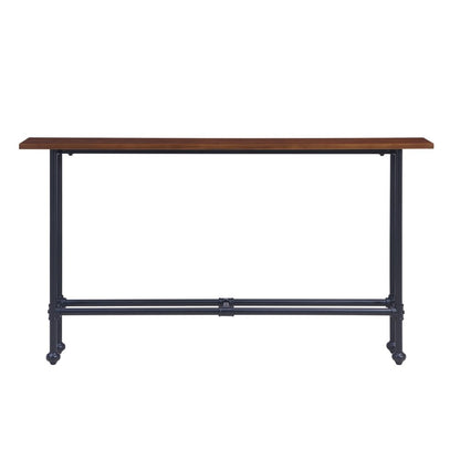 56" Espresso and Black Console Table HomeRoots