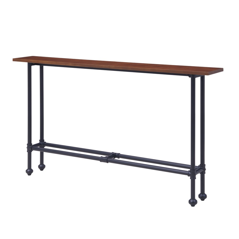 56" Espresso and Black Console Table HomeRoots