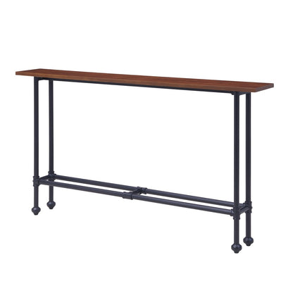 56" Espresso and Black Console Table HomeRoots