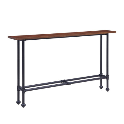 56" Espresso and Black Console Table HomeRoots