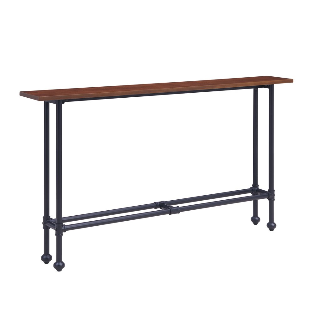 56" Espresso and Black Console Table HomeRoots