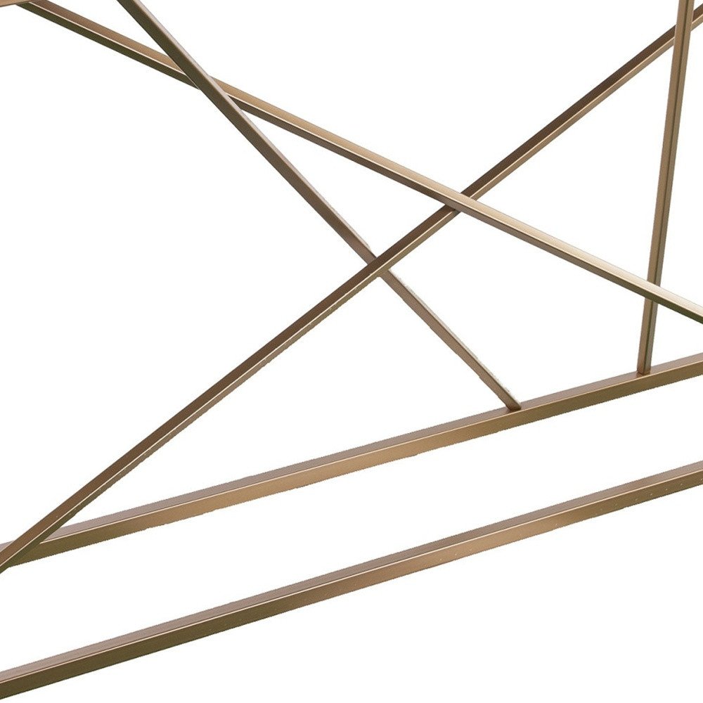 52" Gray and Gold Faux Marble and Metal A Frame Console Table HomeRoots