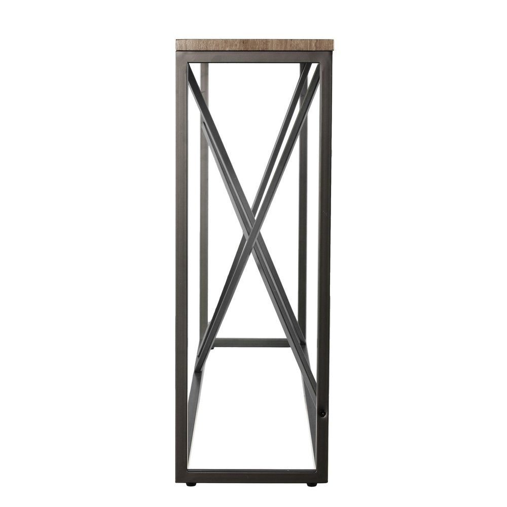 52" Taupe and Gray Faux Stone Frame Console Table HomeRoots