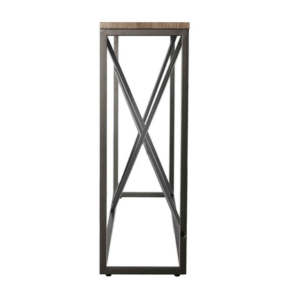 52" Taupe and Gray Faux Stone Frame Console Table HomeRoots
