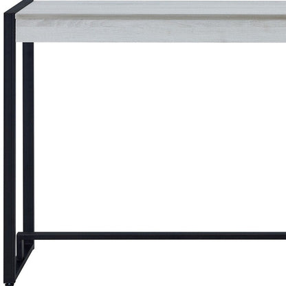 54" White and Black Distressed Sled Console Table HomeRoots