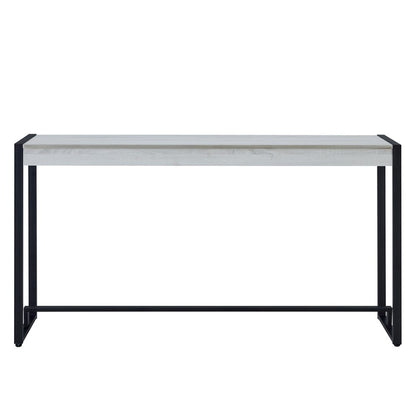 54" White and Black Distressed Sled Console Table HomeRoots