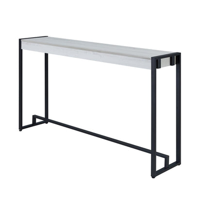 54" White and Black Distressed Sled Console Table HomeRoots