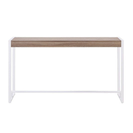 54" Gray Brown and White Sled Console Table HomeRoots