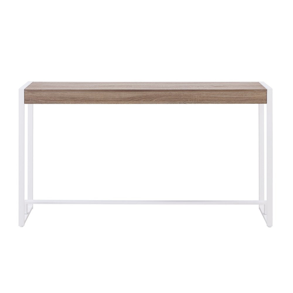 54" Gray Brown and White Sled Console Table HomeRoots