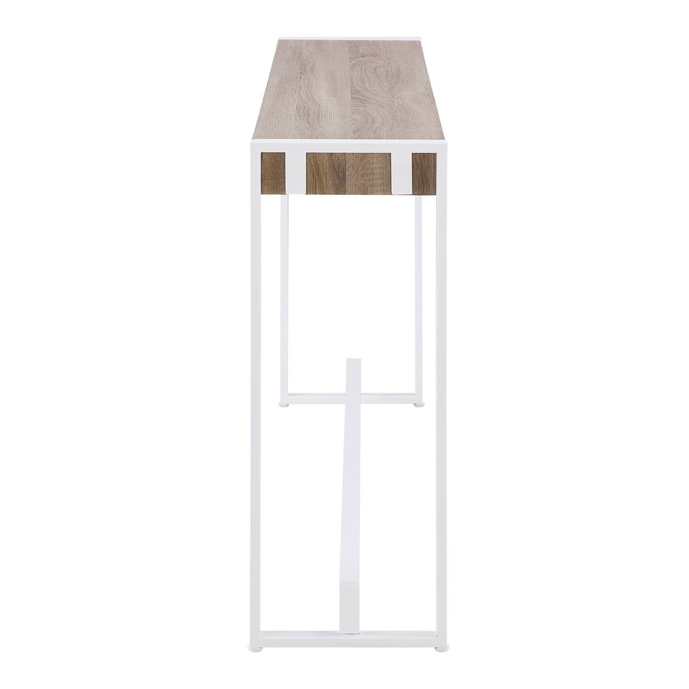 54" Gray Brown and White Sled Console Table HomeRoots