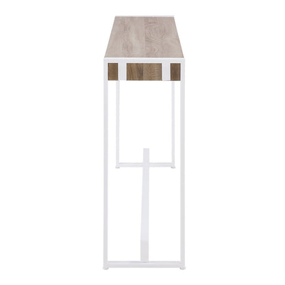 54" Gray Brown and White Sled Console Table HomeRoots