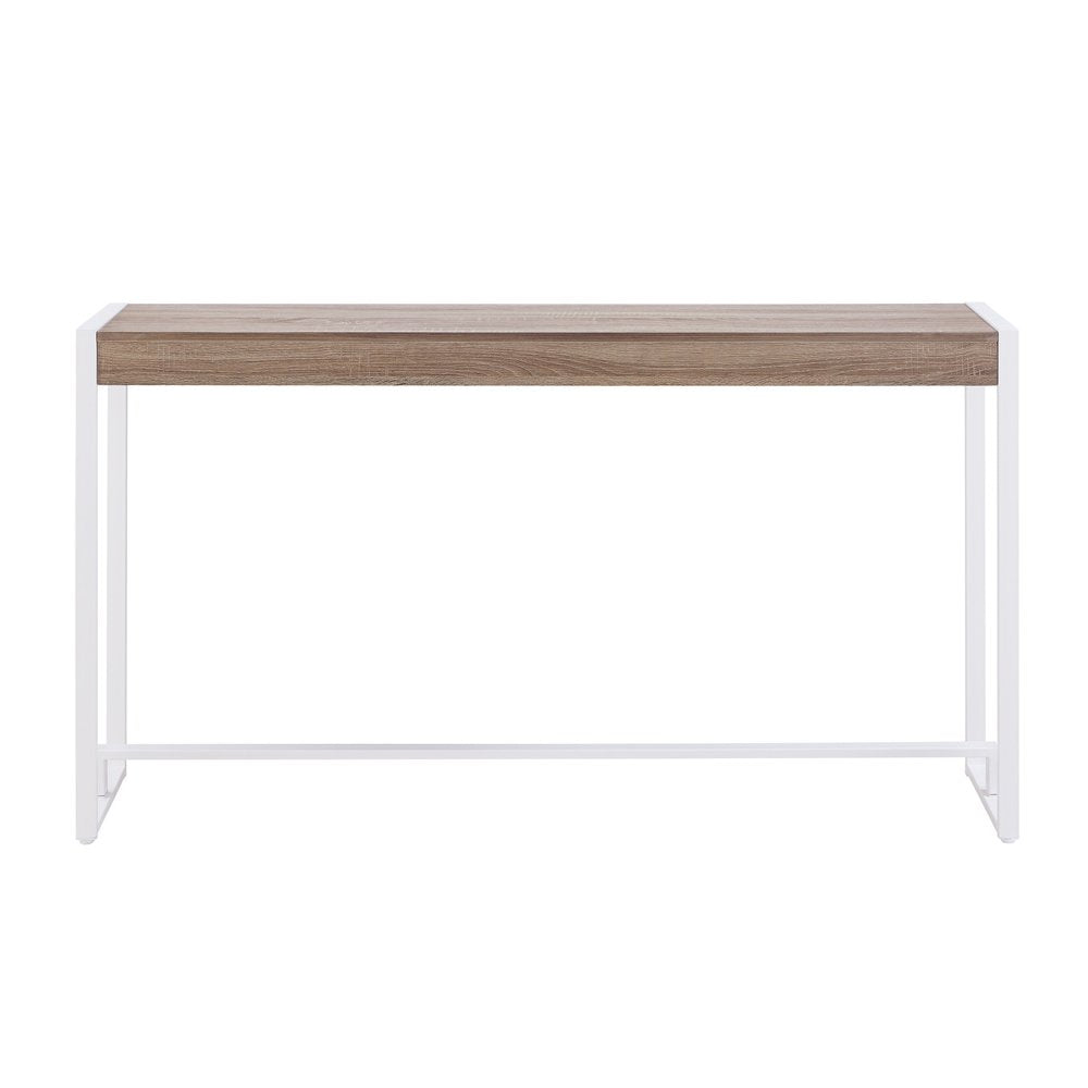 54" Gray Brown and White Sled Console Table HomeRoots