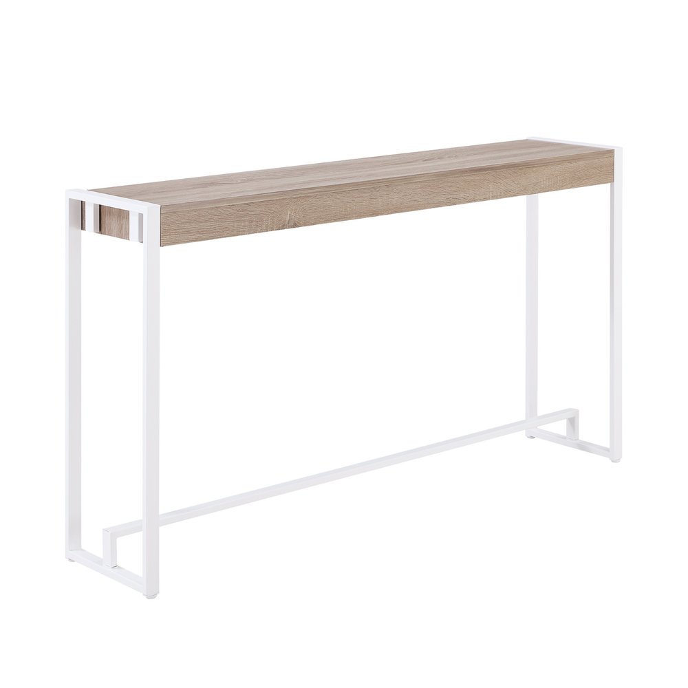 54" Gray Brown and White Sled Console Table HomeRoots