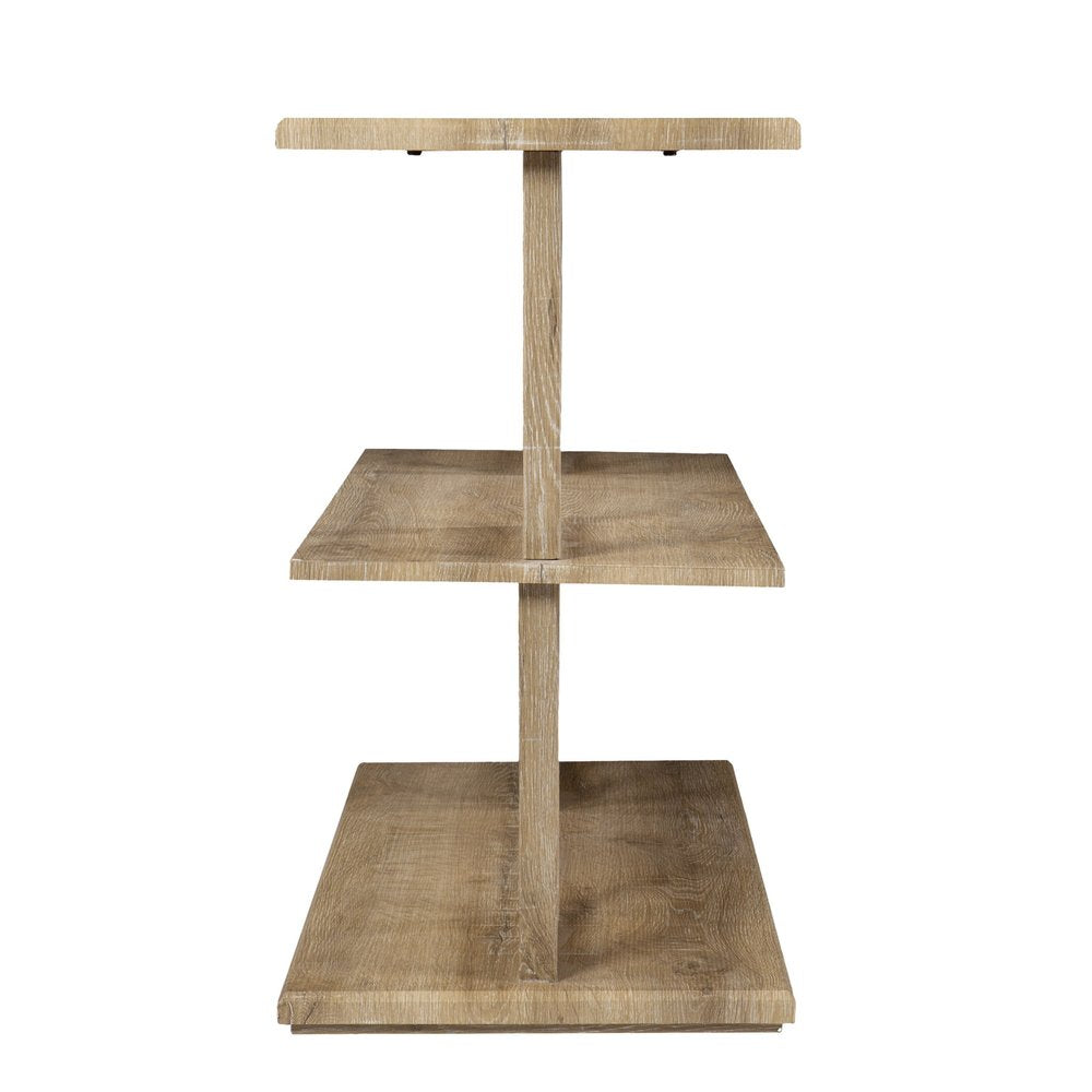 42" Natural Wood Floor Shelf Console Table With Two Shelves HomeRoots