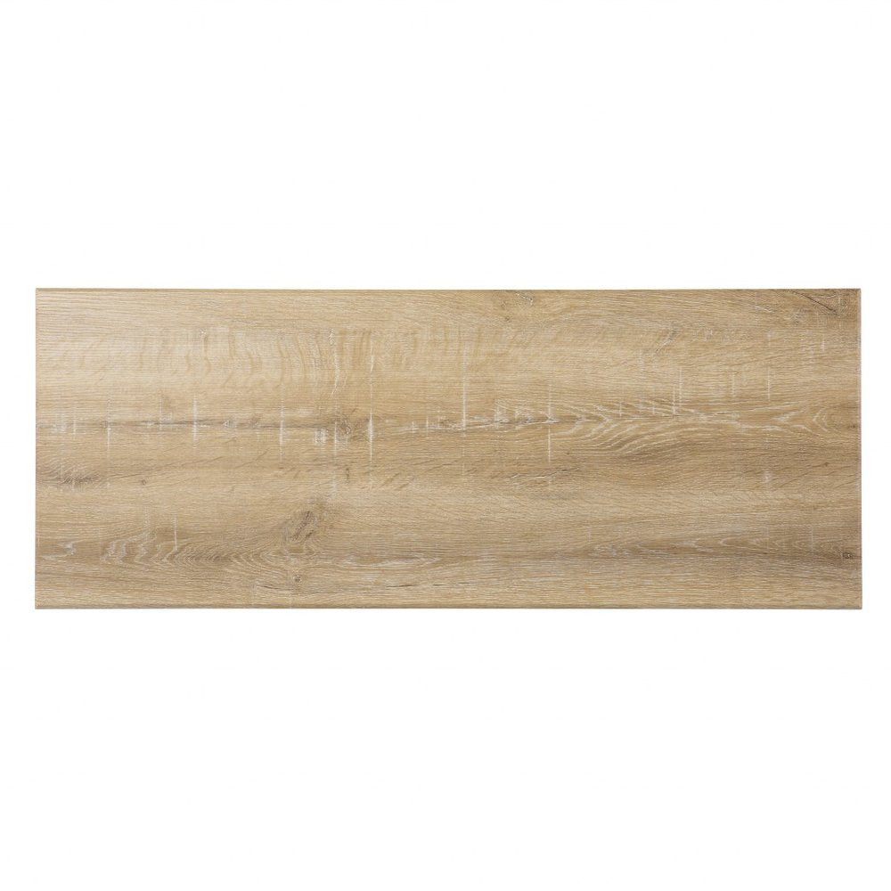 42" Natural Wood Floor Shelf Console Table With Two Shelves HomeRoots