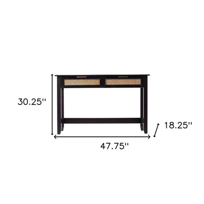 48" Black Console Table And Drawers HomeRoots