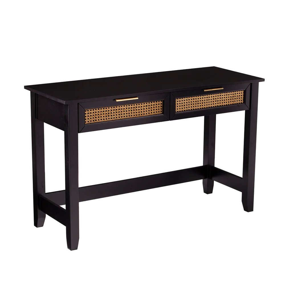 48" Black Console Table And Drawers HomeRoots
