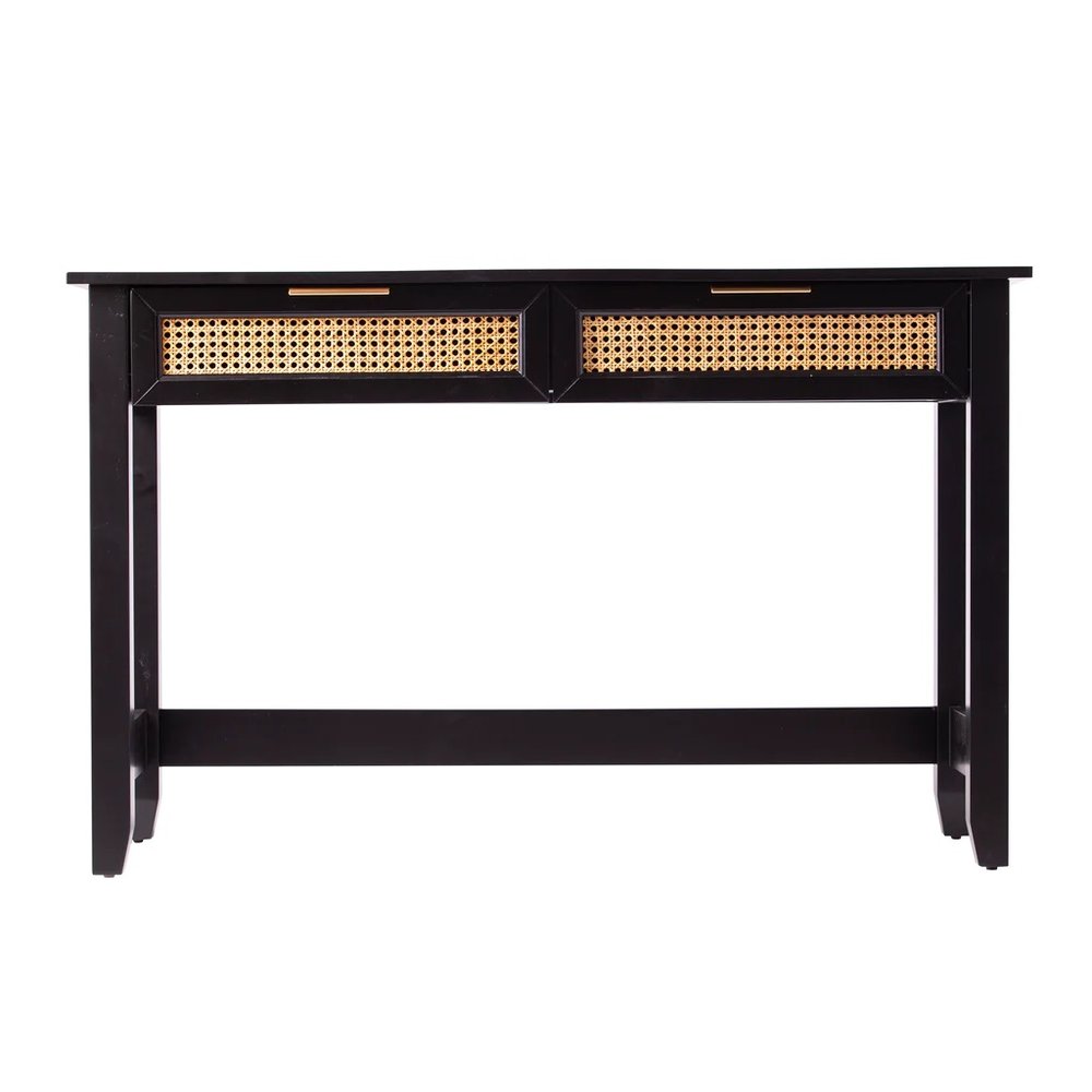 48" Black Console Table And Drawers HomeRoots