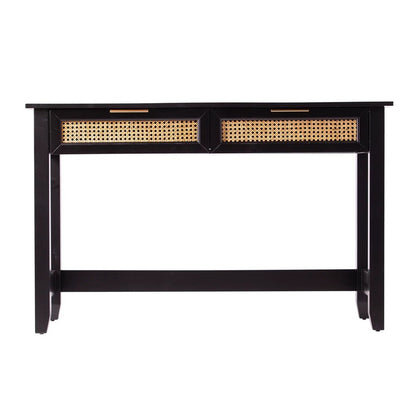 48" Black Console Table And Drawers HomeRoots